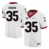 Georgia Bulldogs 35 Brian Herrien White Nike College Football Jersey Dzhi,baseball caps,new era cap wholesale,wholesale hats